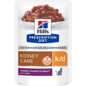 Hill's Prescription Diet - Feline K/D Renal Health - Kattenvoer - 24 x 85 g - Met Rund