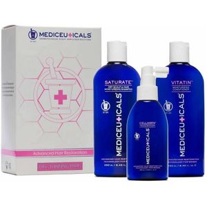 Mediceuticals Advanced Hair Restoration Technology For Women Kit Dry: Saturate 250ml + Cellagen 125ml + Vitatin 250ml