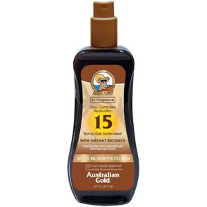 Australian Gold SPF 15 Spray Gel met Bronzer - 237 ml - zonnebrandcrème
