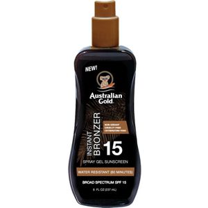 Australian Gold Spray Gel Sunscreen With Instant Bronzer Bronzing Spray SPF 15 237 ml