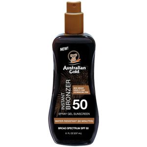 Australian Gold Spray Gel Sunscreen With Instant Bronzer Bronzing Spray SPF 50 237 ml