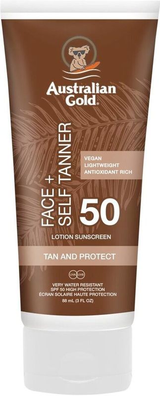 Australian Gold SPF 50 Face + Self Tanner - 88 ml - zonnebrandcrème