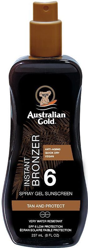Australian Gold SPF 6 Spray Gel met Bronzer - 237 ml - zonnebrandcrème