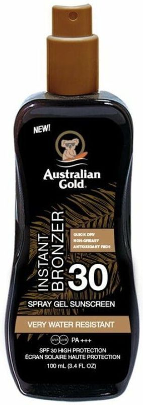 Australian Gold SPF 30 Spray Gel met Bronzer - 100 ml - REISFORMAAT