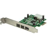 StarTech - 3-Port PCI Express FireWire Kaartenadapter - Zwart - PCI Express - IEEE 1394b Compatibel