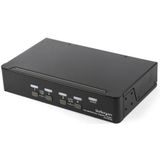 StarTech.com 4 Port DisplayPort KVM Switch, 4K 60Hz, Single Display, Dual Port UHD DP 1.2 USB KVM Switch met Geïntegreerde USB 2.0 Hub & Audio, Dell, HP, Apple, Lenovo, TAA Compliant