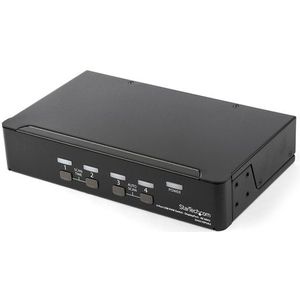 StarTech.com 4 Port DisplayPort KVM Switch, 4K 60Hz, Single Display, Dual Port UHD DP 1.2 USB KVM Switch met Geïntegreerde USB 2.0 Hub & Audio, Dell, HP, Apple, Lenovo, TAA Compliant
