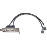 StarTech - USBPLATELP - 2-poorts USB A vrouwelijke low-profile Slot Plate Adapter