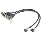 StarTech - USBPLATELP - 2-poorts USB A vrouwelijke low-profile Slot Plate Adapter