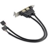 StarTech - USBPLATELP - 2-poorts USB A vrouwelijke low-profile Slot Plate Adapter