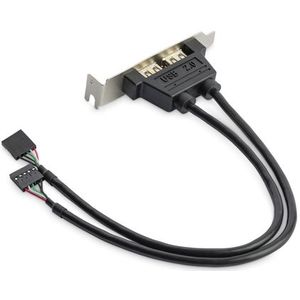 StarTech - USBPLATELP - 2-poorts USB A vrouwelijke low-profile Slot Plate Adapter