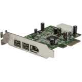 StarTech - 3-poorts PCIe FireWire-adapter - Controlekaart - Zwart - PCI Express