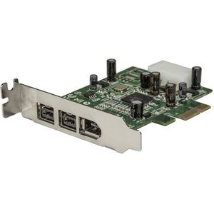 StarTech - 3-poorts PCIe FireWire-adapter - Controlekaart - Zwart - PCI Express