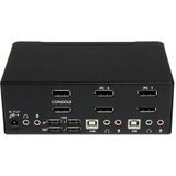 StarTech.com 2-poort Dubbele DisplayPort USB KVM-switch met Audio en USB 2.0-hub