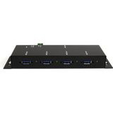 StarTech Opzetbare 4-poorts Robuuste Industriële (USB B), Docking station + USB-hub, Zwart