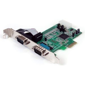 StarTech 2-port PCI Express RS232 Serial Adapter Kaart, PCIe RS232 Seriële Host Controller Kaart, PCIe naar Dual Serial DB9 Kaart, 16550 UART, Uitbreidingskaart, Windows & Linux