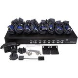 StarTech.com 8-poort 1U-Rack USB KVM-switch met OSD en Bekabeling