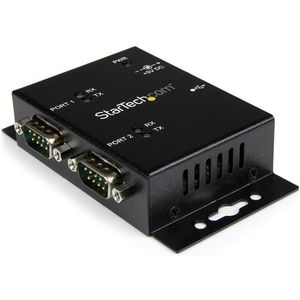 StarTech.com 2-poort Industriële USB naar Seriële Adapter Hub Wandmontage met DIN-Rail Clips