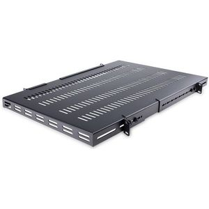 Startech - ADJSHELFHDV - Rackmontageplank - 1U - Zwart - Verstelbaar