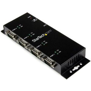 StarTech.com 4-poort USB naar DB9 RS232 Seriële Adapter Hub – Industrieel DIN-rail en Wandmontage