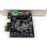 2-Port PCIe SATA/eSATA Controller Kaart - Ondersteunt 6Gbps - ASM1061