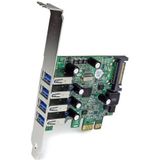 PEXUSB3S4V - PCI Express USB 3.0 Kaart - Zwart - UASP Ondersteuning - 4 Poorten