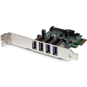 StarTech 4-poorts PCI Express Kaart - USB 3.0 - UASP - SATA-voeding