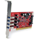 StarTech - PCIUSB3S4 - PCI-naar-USB 3.0-kaart - Zwart - Aluminium - 4-poorts