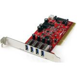 StarTech - PCIUSB3S4 - PCI-naar-USB 3.0-kaart - Zwart - Aluminium - 4-poorts
