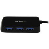 StarTech.com Draagbare 4-poorts SuperSpeed USB 3.0 hub - 5Gbps - zwart