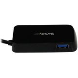 StarTech.com Draagbare 4-poorts SuperSpeed USB 3.0 hub - 5Gbps - zwart