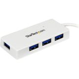 StarTech.com Draagbare 4-poorts SuperSpeed USB 3.0 hub - 5Gbps - wit