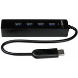 StarTech 4-poorts SuperSpeed draagbare USB 3.0 Hub (USB A), Docking station + USB-hub, Zwart