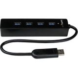 StarTech.com 4-poorts draagbare SuperSpeed USB 3.0-hub met geintegreerde kabel - 5Gbps