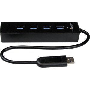 StarTech.com 4-poorts draagbare SuperSpeed USB 3.0-hub met geintegreerde kabel - 5Gbps