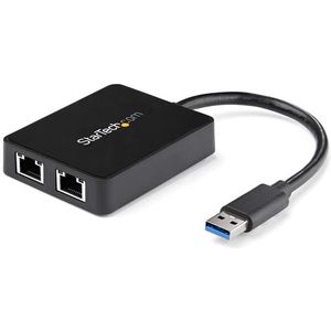 StarTech.com USB 3.0 naar 2-poorts gigabit Ethernet-adapter NIC met USB-poort