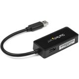 StarTech.com USB 3.0 naar gigabit Ethernet-adapter NIC met USB-poort - zwart