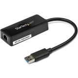 StarTech.com USB 3.0 naar gigabit Ethernet-adapter NIC met USB-poort - zwart