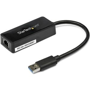StarTech.com USB 3.0 naar gigabit Ethernet-adapter NIC met USB-poort - zwart