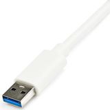 StarTech.com USB 3.0 naar gigabit Ethernet-adapter NIC met USB-poort - wit
