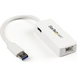 StarTech.com USB 3.0 naar gigabit Ethernet-adapter NIC met USB-poort - wit