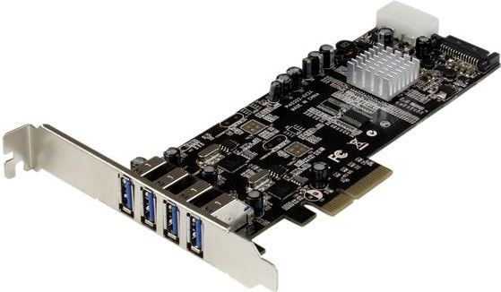 StarTech 4-poorts PCI Express (PCIe) SuperSpeed USB 3.0 kaartadapter met 2 speciale 5 Gbps kanalen UASP SATA/LP4-voeding