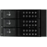 StarTech.com 3-bay Aluminium Trayless Hot Swap Mobile Rack Backplane voor 3,5 inch SAS II/SATA III - 6 Gbps HDD