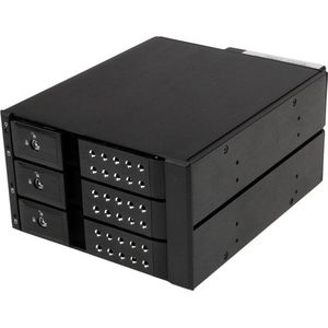 StarTech.com 3-bay Aluminium Trayless Hot Swap Mobile Rack Backplane voor 3,5 inch SAS II/SATA III - 6 Gbps HDD