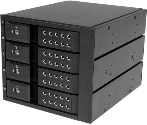 StarTech.com 4-bay Aluminium Trayless Hot Swap Mobile Rack Backplane voor 3,5 inch SAS II/SATA III - 6 Gbps HDD