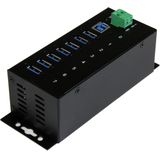StarTech.com 7-Port USB 3.0 Hub - 5Gbps - Metalen Industriële USB-A Hub met ESD-bescherming & 350W overspanningsbeveiliging - Din Rail/Wand/Bureau Monteerbaar - TAA Compliant USB Expander Hub