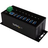 StarTech.com 7-Port USB 3.0 Hub - 5Gbps - Metalen Industriële USB-A Hub met ESD-bescherming & 350W overspanningsbeveiliging - Din Rail/Wand/Bureau Monteerbaar - TAA Compliant USB Expander Hub