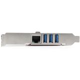 StarTech.com 3-poorts PCI Express USB 3.0-kaart + gigabit Ethernet