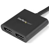 MST - Hub - DisplayPort - Zwart - USB Voeding - Voor Mini DisplayPort