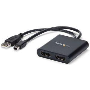 MST - Hub - DisplayPort - Zwart - USB Voeding - Voor Mini DisplayPort